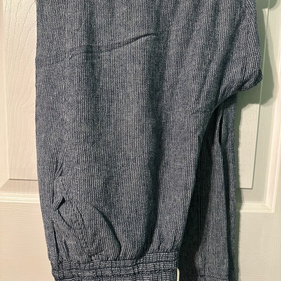 Lane Bryant Blue Gray stripe Wide Leg Pants women’s size 14 - Picture 1 of 7